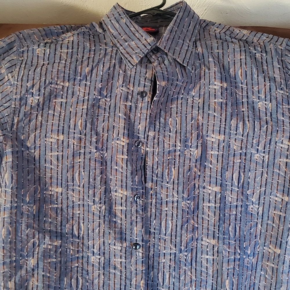 Dolce & Gabbana Blue and Beige Striped Dress Shirt